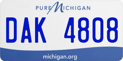 MI license plate DAK4808