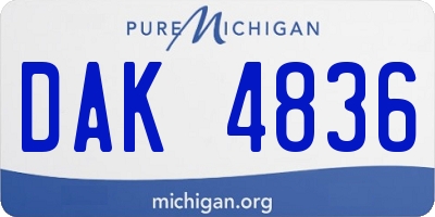 MI license plate DAK4836