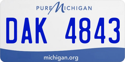 MI license plate DAK4843