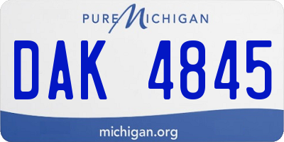 MI license plate DAK4845