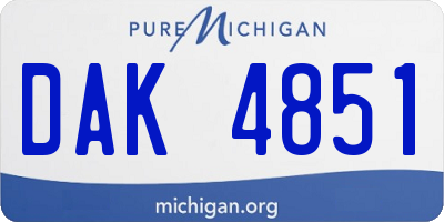 MI license plate DAK4851