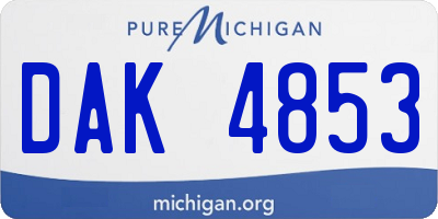 MI license plate DAK4853