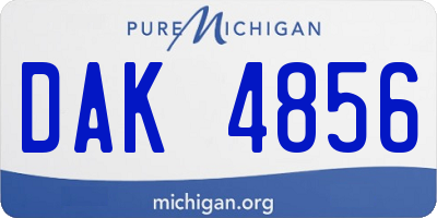 MI license plate DAK4856