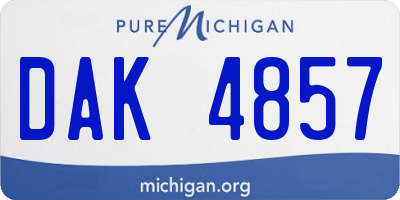 MI license plate DAK4857