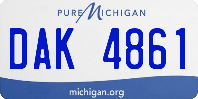 MI license plate DAK4861