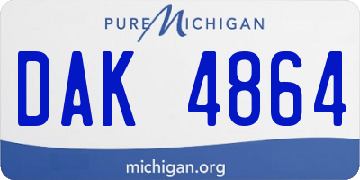 MI license plate DAK4864