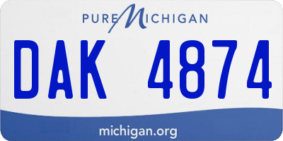 MI license plate DAK4874