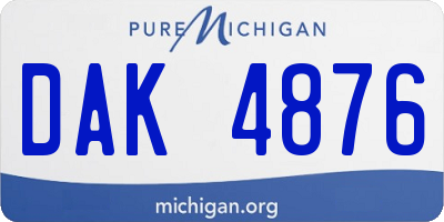 MI license plate DAK4876