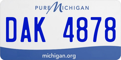 MI license plate DAK4878