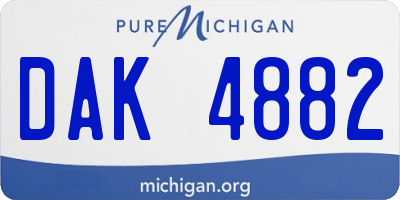 MI license plate DAK4882