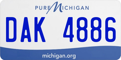 MI license plate DAK4886