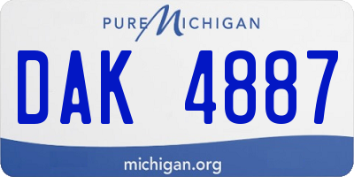 MI license plate DAK4887