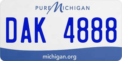 MI license plate DAK4888