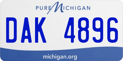 MI license plate DAK4896