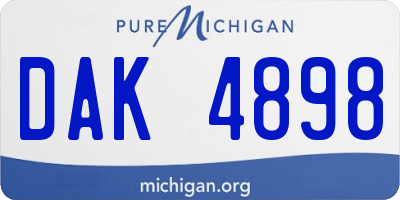 MI license plate DAK4898