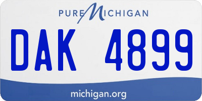 MI license plate DAK4899