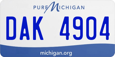 MI license plate DAK4904
