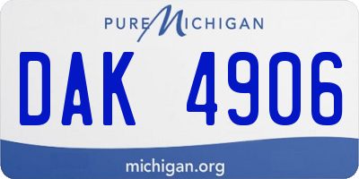 MI license plate DAK4906