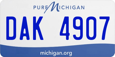 MI license plate DAK4907