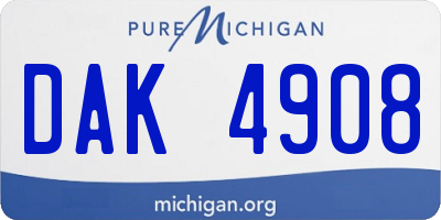 MI license plate DAK4908