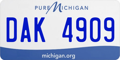 MI license plate DAK4909