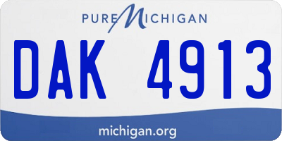 MI license plate DAK4913