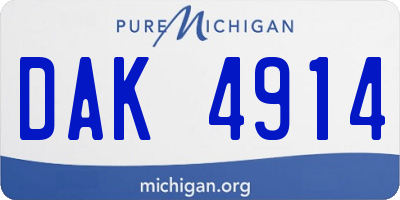 MI license plate DAK4914
