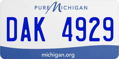 MI license plate DAK4929