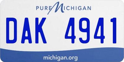 MI license plate DAK4941