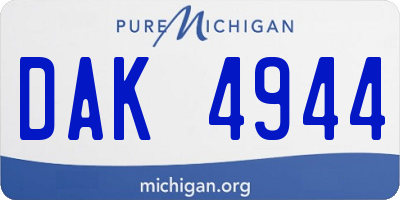 MI license plate DAK4944