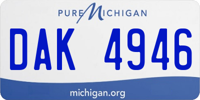 MI license plate DAK4946