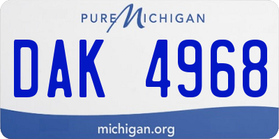 MI license plate DAK4968