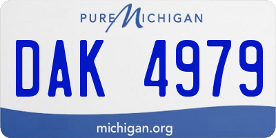 MI license plate DAK4979