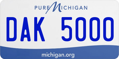 MI license plate DAK5000