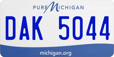 MI license plate DAK5044