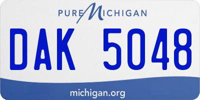 MI license plate DAK5048