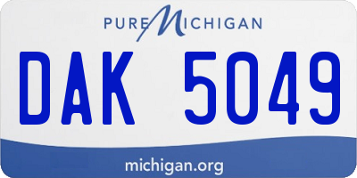 MI license plate DAK5049