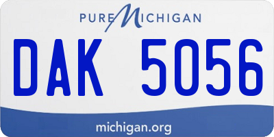 MI license plate DAK5056