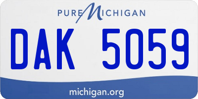 MI license plate DAK5059