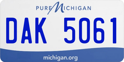 MI license plate DAK5061
