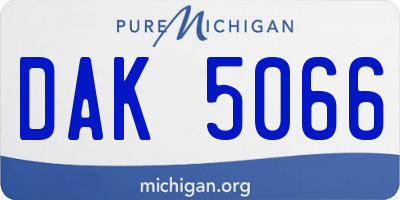 MI license plate DAK5066
