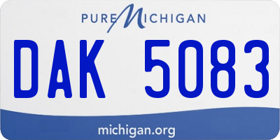 MI license plate DAK5083