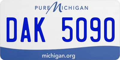 MI license plate DAK5090