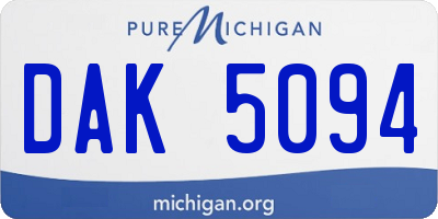 MI license plate DAK5094