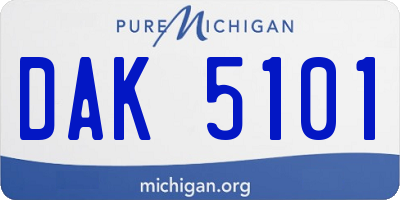 MI license plate DAK5101