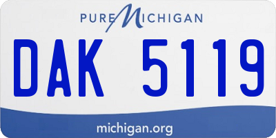MI license plate DAK5119