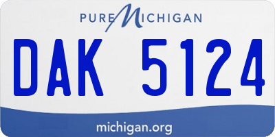 MI license plate DAK5124