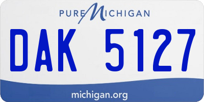 MI license plate DAK5127