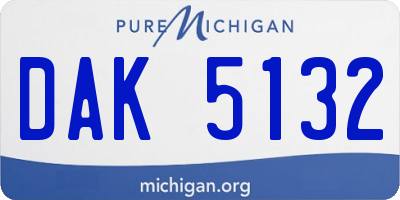 MI license plate DAK5132