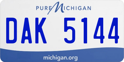 MI license plate DAK5144